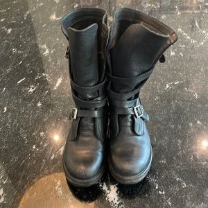 Steve Madden, black leather boots, size 8
